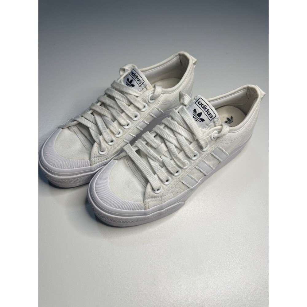Adidas Originals Nizza Platform Women’s 8 USA White FV5322 Trainers Streetwear